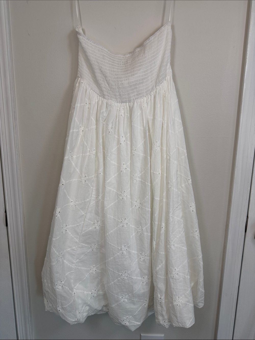 Altar’d State 100% Cotton Strapless White Eyelet Sundress M Cottagecore Romantic - Picture 7 of 10